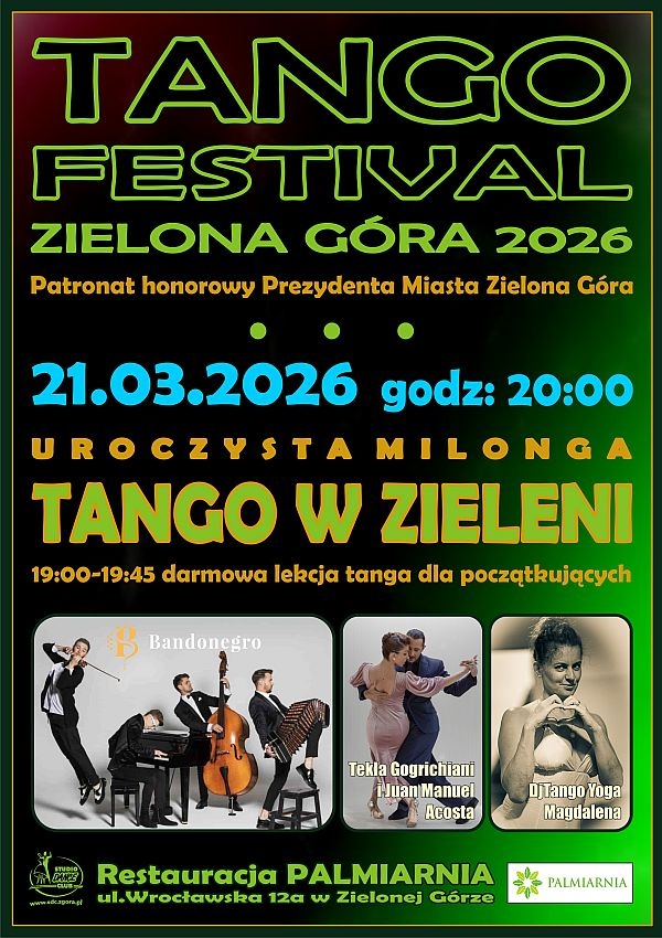 Bilety TANGO FESTIWAL - uroczysta milonga - TANGO W ZIELENI